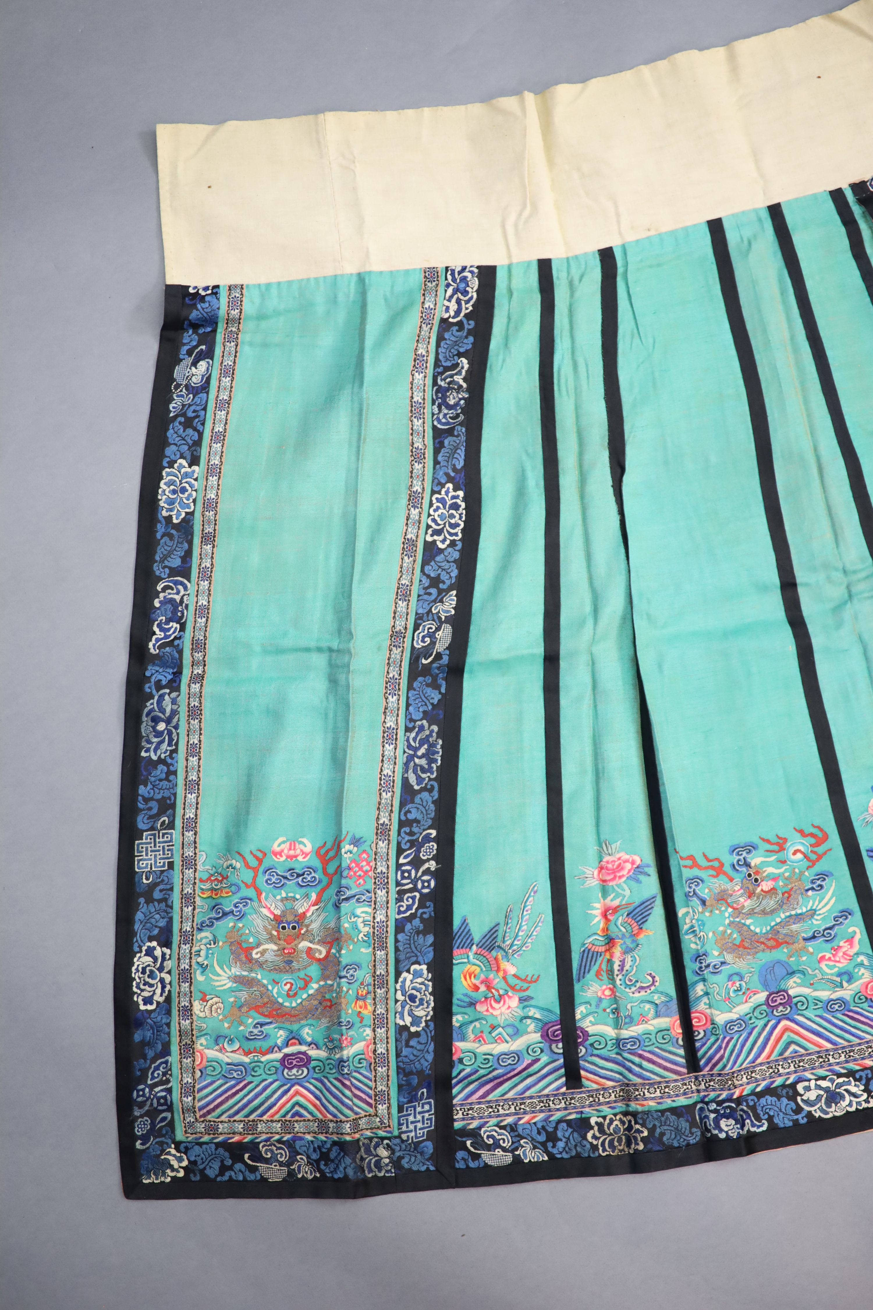 A 19th century Chinese silk kesi woven skirt